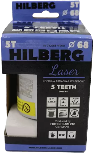 Коронка алмазная по армированному бетону SDS-Plus 68 мм Hilberg Laser 5 Teeth HP268 - интернет-магазин «Стронг Инструмент» город Екатеринбург