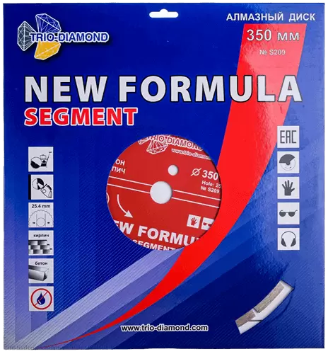 Алмазный диск по бетону 350*25.4*10*3.2мм New Formula Segment Trio-Diamond S209 - интернет-магазин «Стронг Инструмент» город Екатеринбург