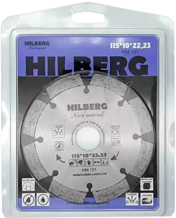 Алмазный диск по железобетону 115*22.23*10*2.0мм Hard Materials Laser Hilberg HM101 - интернет-магазин «Стронг Инструмент» город Екатеринбург