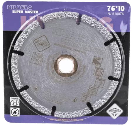 Алмазный отрезной диск 76*10*5*2.0мм универсальный Hilberg 510076 - интернет-магазин «Стронг Инструмент» город Екатеринбург